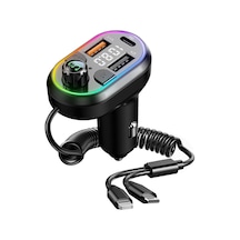 S-link Sl-bt307 Çift Usb 5v 3.1a/1a Led Işıklı Siyah 2 İn 1 C Port + İphone Bluetooth Fm Transmitter