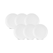 Karaca Safir 6 Parça Porselen Kek/pasta Takımı 21 Cm Beyaz