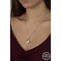 Union Swarovski Crystal Kadın Silver Shade Mercan Gümüş Kolye