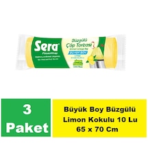 Sera Çöp Torbası Limon Kokulu Büyük Boy 65 X 70 Cm 3 X 10 Lu