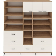 Kronos Dolap 17 Raflı 6 Çekmeceli 3 Kapaklı 220x59x243 Çam-aytaşı/aytaşı Aytası/aytası