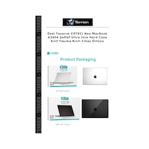 Özel Tasarım Coteci Neo Apple MacBook Uyumlu A3404 Şeffaf Ultra İnce Hard Case Kılıf Taşıma Kılıfı Cihaz Örtüsü Çok Renkli