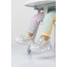 Cool Lila Cırtlı Işıklı Anatomik Bebek Spor Ayakkabı Sneaker Aria B