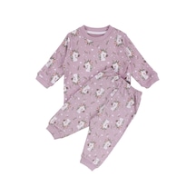 Bebegen Kız Bebek Mor Unicorn Baskılı Pijama Takımı Çok Renkli