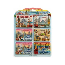 İstanbul Temalı Ahşap Buzdolapı Süsü Magnet 6'lı Set Alk5808 01