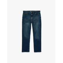 Koton Normal Bel Pamuklu Cepli Slim Fit Jean Pantolon - Brad Jean Orta İndigo 7wam40318nd