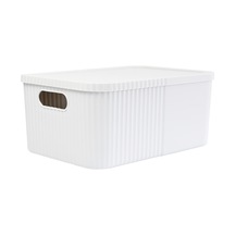 Kapaklı 12 Litre Çok Amaçlı Büyük Saklama Kutusu - Oyuncak, Kozmetik Kişisel Eşya Düzenleyici - Beyaz Beyaz