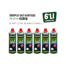 Orcamp Kts-227 Siboplu Gaz Kartuşu 227 Gr 6 Lı Paket Bütan Propan Karışımlı Kamp Ve Pürmüz Tüpü Çok Renkli