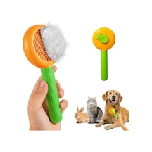 Otomatik Temizlenen Metal Dişli Kedi Ve Köpek Fırçası Portakal 18 Cm