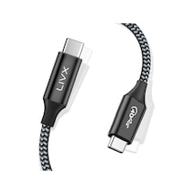 Action Thunderbolt 4 Type C Kablo 100 W Pd Şarj 40 Gbps Veri Ve Görüntü Aktarım Kablosu Örgülü Kablo 50 Cm