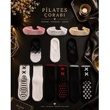Çorap Vitrini Konfor, Esneklik Ve Şıklık: Kaymaz Tabanlı Karışık Model Pilates Ve Yoga Çorabı Seti Siyah - Beyaz - Pembe