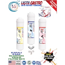 Kapalı Kasa 3 Ön Filtre Seti Sediment Gac Karbon Block Karbon