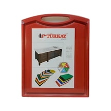 Türkay 32.5x26.5x2 Cm Saplı-oluklu Polietilen Kesme Tahtası Kesim Levhası Kırmızı 1244