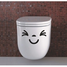 Klozet Banyo Sticker Komik Resim 11 Siyah