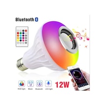 Bluetooth Hoparlör Ampul Rgb Led Işıklı 12w Led Lamba Uzaktan Kumandalı Müzik Çalar