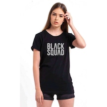 Black Squad Baskılı Siyah Kadın Tshirt (534283970)