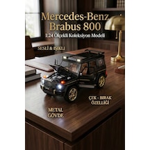 Mercedes Brabus G800 1:24 Metal Model Araba - Sesli Işıklı, Çek Bırak, Açılan Kapılar - Siyah