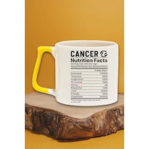 Yengeç Burcu "cancer Nutrition Facts" Komik Arkadaşa Doğum Günü Hediye Sarı Kulplu Kupa Bardak Sarı
