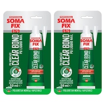 Somafix 2 Adet Somafix 50 Ml Tüp Claer Bond Ahşap Dolap Toplama Yapıştırıcısı S70