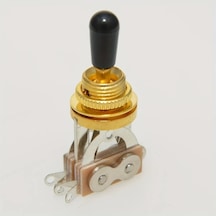 Dashanshop Les Paul Üç Pozisyonlu Gitarlar İçin Dayanıklı Altın Siyah Şapka Toggle Switch