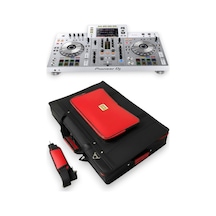 Xdj Rx2 Setup Için Uyumlu Çanta Soft Case Kılıf. Siyah Kırmızı.