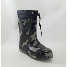 Çağrı Yeşil Kamuflaj Içi Yünlü Erkek Çocuk Yağmur Çizmesi -471424835