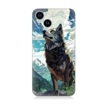 Apple Uyumlu iPhone 13 Fantastik Bulutlar Ve Kurt Desenli Silikon Kılıf