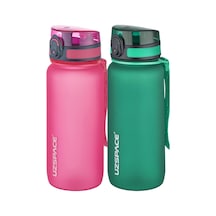 Uzspace 2'li Tritan Matara Seti 650 Ml 14 Farklı Renk Seçeneği Fiftyfifty -3037seta Pembe - Koyu Yeşil
