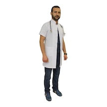 Hakim Yaka Erkek Doktor Önlüğü Hemşir Öğretmen Beyaz Lab Önlük (508608353)