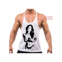 Tarzsokak Gym Tank Top Fitness Sporcu Atleti Gym5 Beyaz