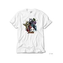 Avengers Infinity Paint Splatter Beyaz Tişört Beyaz