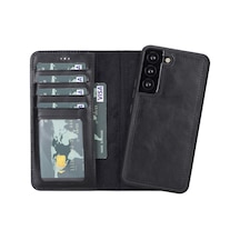 Plm Samsung Galaxy S22 Uyumlu Deri Cüzdanlı Kılıf Mwwn Rst1 Siyah Acı Kahverengi