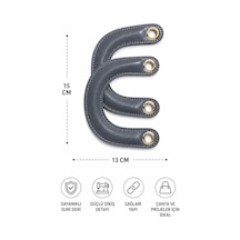 Vollen Yarn Suni Deri Çanta Sapı 15x13 Cm 1 Çift 2 Adet Dikişli Çanta Kulpu Metal Kuşgözlü Çanta Aksesuarı 6