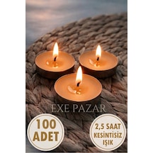 Exe Pazar Tealight Mum Paketi - 2,5 Saat Yanma Süreli Mini Mum Normal