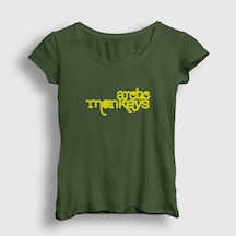 Presmono Kadın Five Arctic Monkeys T-shirt Haki