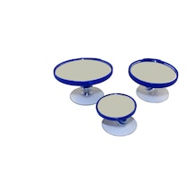 Mavi Yuvarlak Araba Iç Dikiz Aynası Vantuzlu - 3'lü Set Çapları 5-7-9 Cm Tüm Araçlara Uygundur