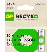 Gp Recyko 1300 Mah 4'lü Şarjlı Aa Kalem Pil
