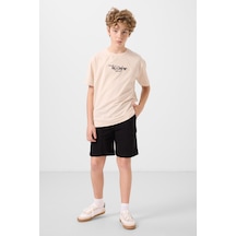 Tommylife Siyah Pamuklu Yumuşak Dokulu Standart Fit Basic Erkek Çocuk Şort - 11289 Siyah