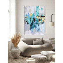 Yağlı Boya Tablo %100 El Yapımı 75cmx100cm Soyut Yaldız