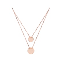 Kuyumcudukkani Yeni Trend Zincirli İkili Yuvarlak Kolye-37282-r Rose Gold