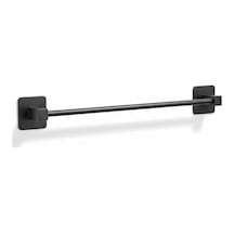 Siyah Uzun Havluluk Duvara Monte Yapışkanlı Metal Havlu Askısı 42 Cm, Mat Siyah Banyo Aksesuarı 12 Izgara