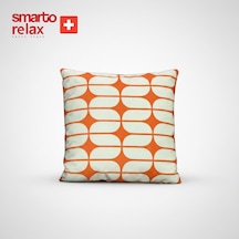 Smarto Relax Içi Dolgulu Kırlent 45x45 Cm Kare Salon & Berjer Kırlenti - Smr-kır-026 Beyaz - Turuncu