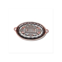 1 Mm Kalın Gül Çiçek Oval Bakır Tepsi
