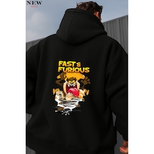 Fast Furıous Baskılı Sweatshirt Siyah