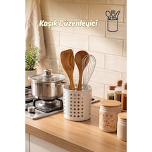 Porsima Kp-165-1 Tezgah Üstü Dik Kaşıklık Bıçaklık Düzenleyici Organizer Mutfak Düzenleyici Beyaz