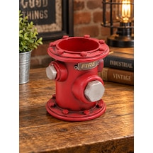Mnk Home Dekoratif Metal Yangın Vanası Kalemlik Vintage Itfaiye Hidrantı Tasarımlı Masaüstü Organizer Ve Ofis Aksesuarı 12 Cm Kırmızı