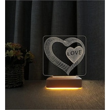 3d Led Gece Lambası Love Kalp Tasarımı Doğum Günü Hediyesi Sevgililer Günü Hediyeleri
