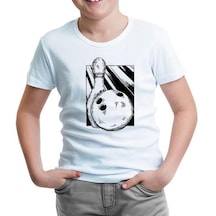 A Bowling Pin And Ball Beyaz Çocuk Tshirt 001