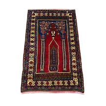 El Dokuma Sıfır Çamardı Seccade 80x125 Kırmızı Kök Boya Namazlık