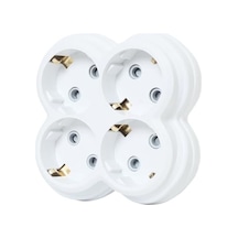Dörtlü Topraklı Priz Çoklayıcı Fiş, 16a 250 Volt